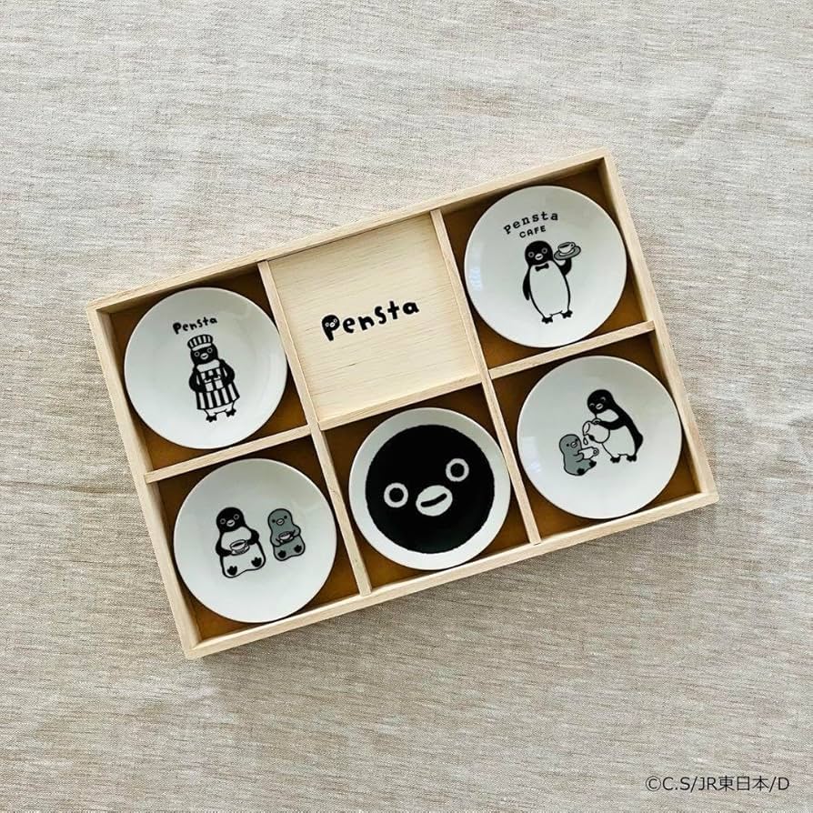 Amazon.co.jp: Suicaのペンギン 小皿5枚セット ペンスタ限定（木
